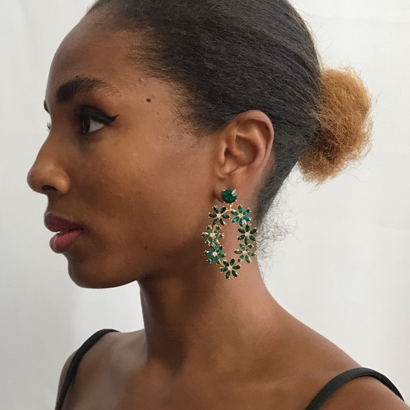 Flower Gold-Tone Drop Earrings - Picture 12 of 17